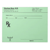 Custom Prescription Notepad – Editable Doctor RX  ノートパッド (正面)