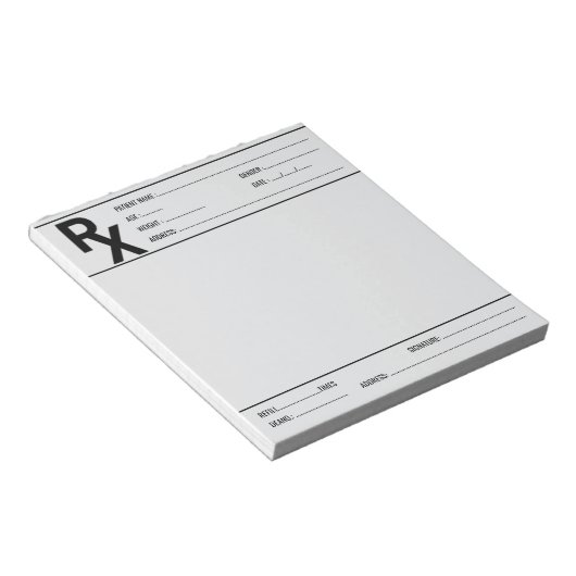 Custom Prescription Pad for Doctor Pharmacist Rx  ノートパッド (アングル)