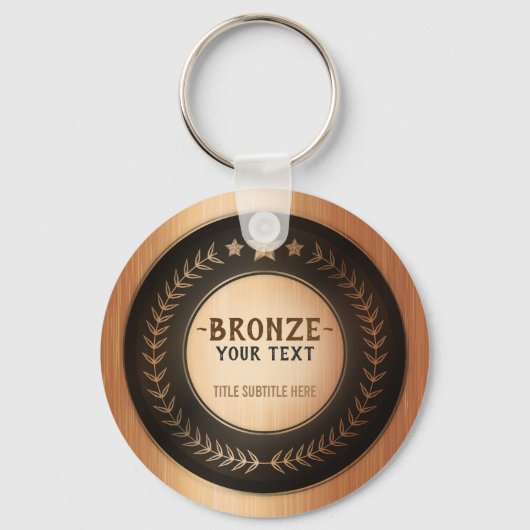 CUSTOM PRINT DIY MEDAL Bronze Champion EDITABLE キーホルダー (正面)