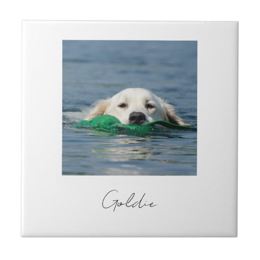 Custom print personalized ceramic dog photo タイル (正面)