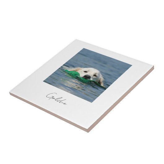 Custom print personalized ceramic dog photo タイル (側面)