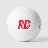 Custom print red paint initials Callaway ゴルフボール (正面)