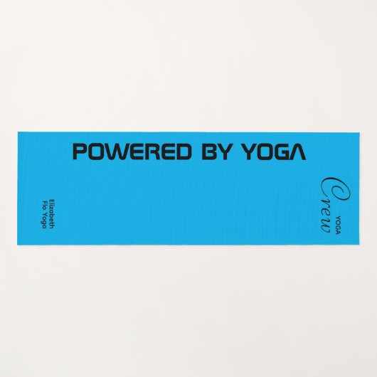 Custom Print Yoga Crew Azure Blue ヨガマット (正面(横))