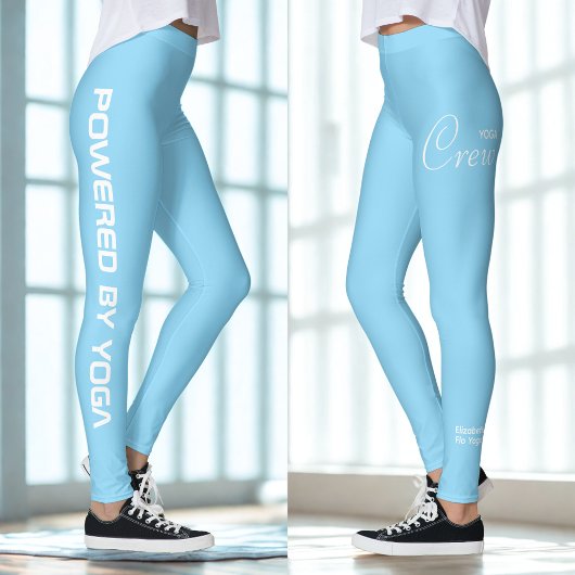 Custom Print Yoga Crew Baby Blue レギンス