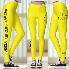 Custom Print Yoga Crew Bright Yellow レギンス