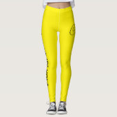 Custom Print Yoga Crew Bright Yellow レギンス (正面)