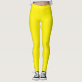 Custom Print Yoga Crew Bright Yellow レギンス (正面)