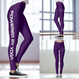 Custom Print Yoga Crew Dark Purple レギンス