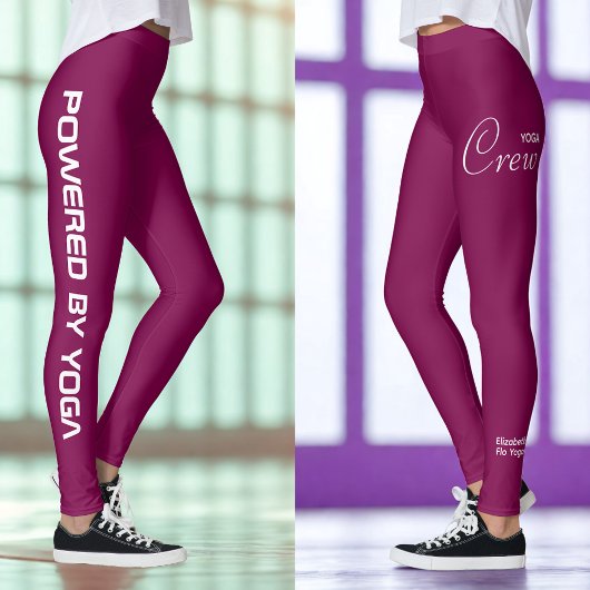 Custom Print Yoga Crew Dark Wine レギンス