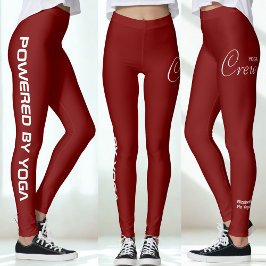 Custom Print Yoga Crew Deep Red レギンス