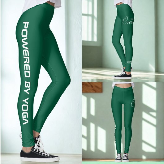 Custom Print Yoga Crew Hunter Green レギンス