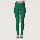 Custom Print Yoga Crew Hunter Green レギンス (正面)
