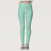 Custom Print Yoga Crew Light Teal レギンス (正面)