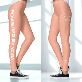 Custom Print Yoga Crew Peach レギンス