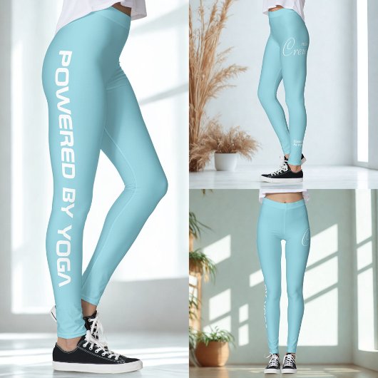 Custom Print Yoga Crew Robin Egg Blue レギンス