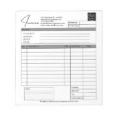 Custom Printable Order Form Business Logo Invoice ノートパッド (正面)