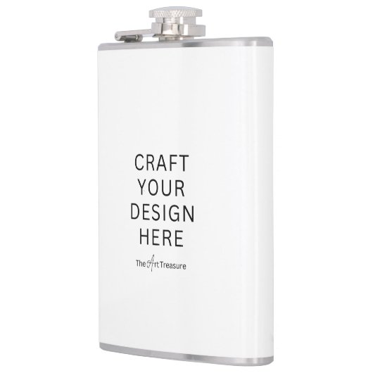 Custom Printed 8 oz Flask  –Upload Your Own Design フラスク (左)