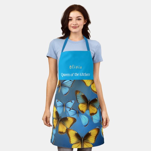 Custom Printed Apron. Stylish Kitchen Wear  エプロン (着用した状態)