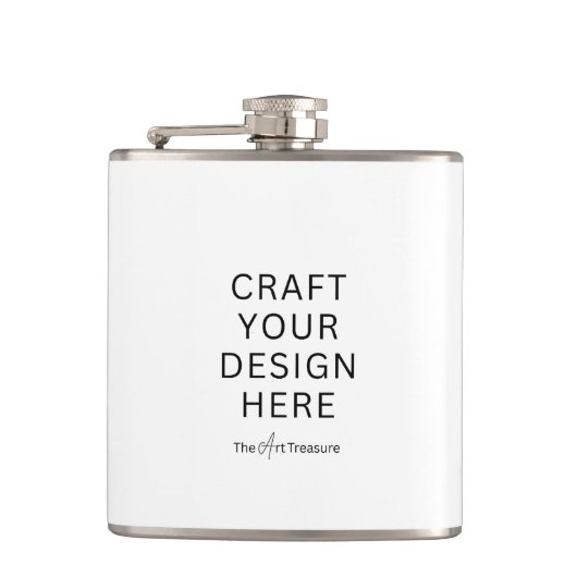 Custom Printed Flask – Upload Your Own Design フラスク (正面)
