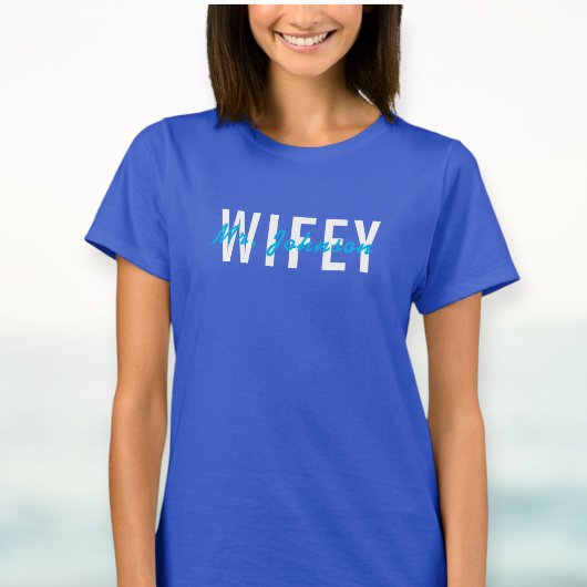 Custom printed t-shirt Wifey Hubby Couple Tシャツ