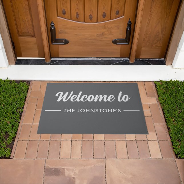 Custom Printed Welcome Mat with Name or Design ドアマット (室外)