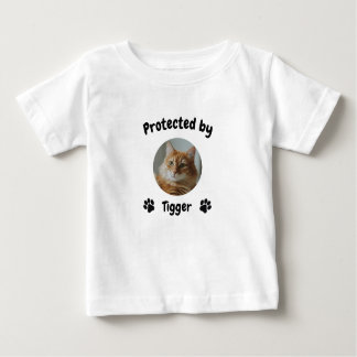 Custom Proctected by Cat, Personalized Cat Name ベビーTシャツ