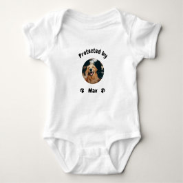 Custom Proctected by Dog Baby, Personalized Dog  ベビーボディスーツ