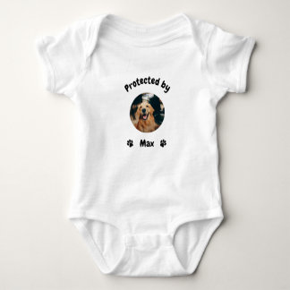 Custom Proctected by Dog Baby, Personalized Dog  ベビーボディスーツ