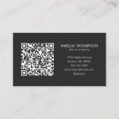 Custom Professional Business Logo Black QR Code 名刺 (裏面)