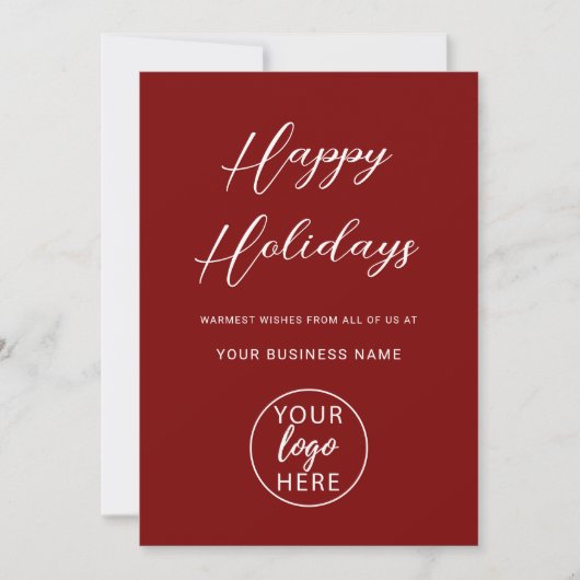 Custom Professional Business Logo Christmas シーズンカード (正面)