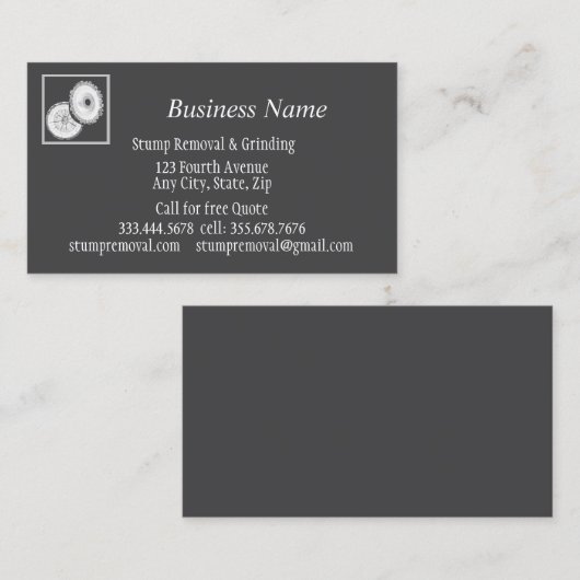 Custom Professional Classic Stump Grinding Removal 名刺 (正面/裏面)