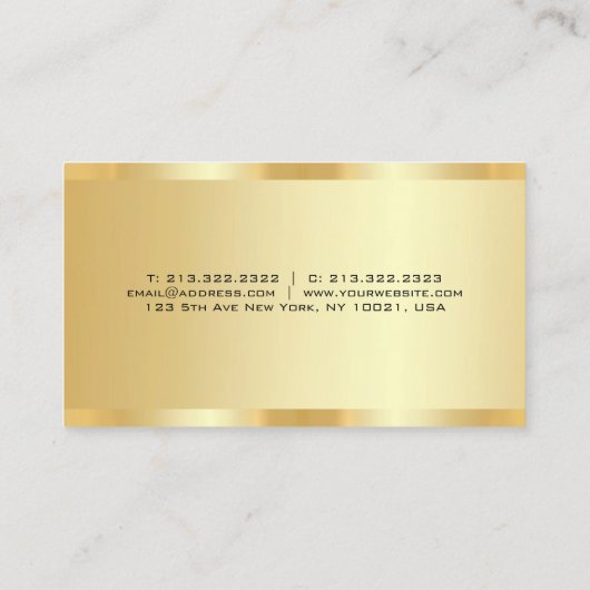 Custom Professional Elegant Faux Gold Template 名刺 (裏面)