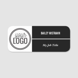Custom Professional Logo Employee Name Black 名札