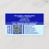 Custom Professional Logo & License | Blue AC HVAC 名刺 (裏面)