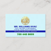 Custom Professional Logo & License | Blue AC HVAC 名刺 (正面)