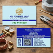 Custom Professional Logo & License | Blue AC HVAC 名刺