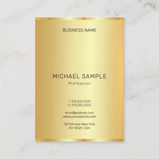 Custom Professional Modern Elegant Gold Template 名刺 (裏面)