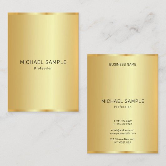 Custom Professional Modern Elegant Gold Template 名刺 (正面/裏面)