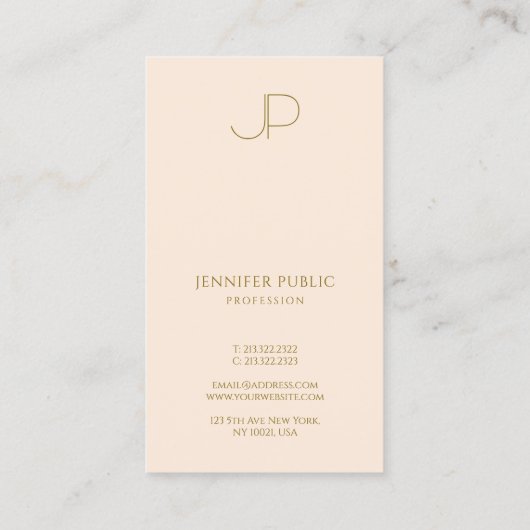 Custom Professional Monogram Elegant Template 名刺 (裏面)