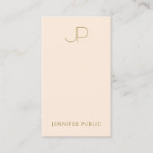 Custom Professional Monogram Elegant Template 名刺 (正面)