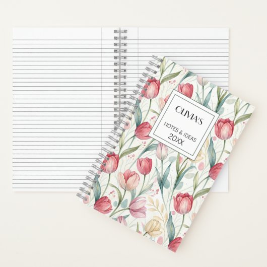 Custom Professional Notebook Modern Tulips ノートブック (内側)