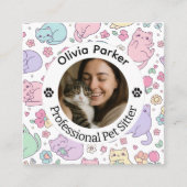 Custom Professional Pet Sitter  スクエア名刺 (正面)