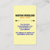 Custom Professional Pink Slogans & Bakery Logo 名刺 (裏面)