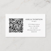 Custom Professional Therapist Logo White QR Code 名刺 (裏面)