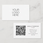 Custom Professional Therapist Logo White QR Code 名刺 (正面/裏面)