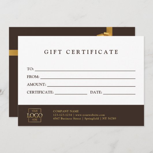 Custom Promotional Gift Certificate Template (正面/裏面)