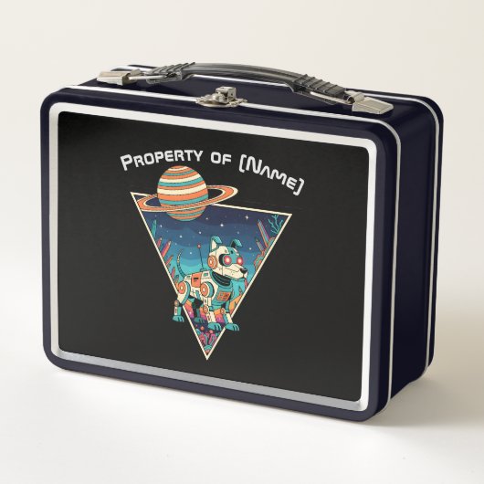 Custom Property of [Name] Robot Dog Lunch Box メタルランチボックス (正面)