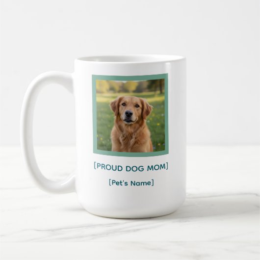 Custom Proud Dog Mom | Pet Photo & Name Keepsake コーヒーマグカップ (左)