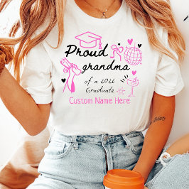 Custom Proud Grandma of a 2026 Graduate Pink  Tシャツ