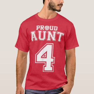 Custom Proud Volleyball Aunt Number 4 Personalized Tシャツ